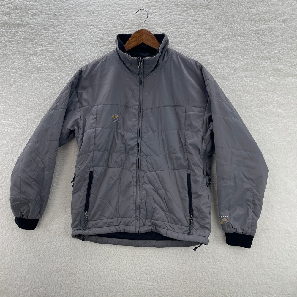 Mountain Hardwear Jacket Mens M Grey Quilted Softshell Lightweight Outdoor Hike